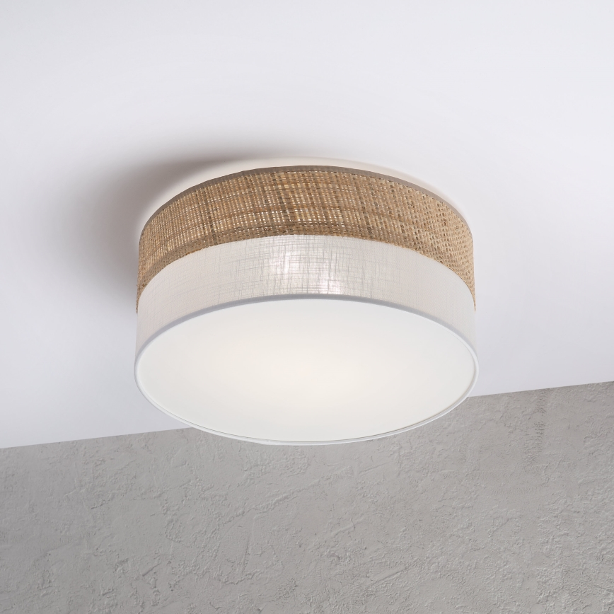 Kattovalaisin SIRJA DOUBLE BOHO 2xE14/15W/230V halkaisija 35 cm beige/valkoinen