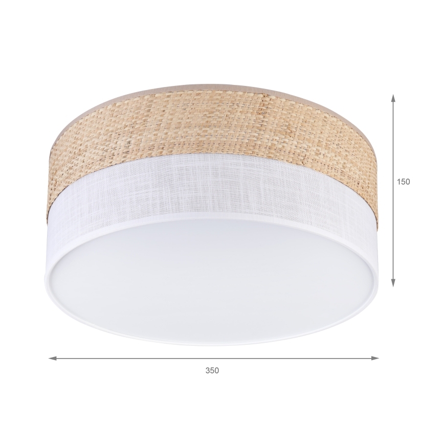Kattovalaisin SIRJA DOUBLE BOHO 2xE14/15W/230V halkaisija 35 cm beige/valkoinen