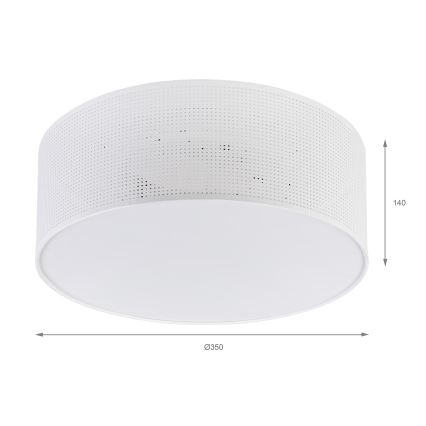 Kattovalaisin SIRJA PLISADO 2xE27/15W/230V, halkaisija 35 cm, valkoinen