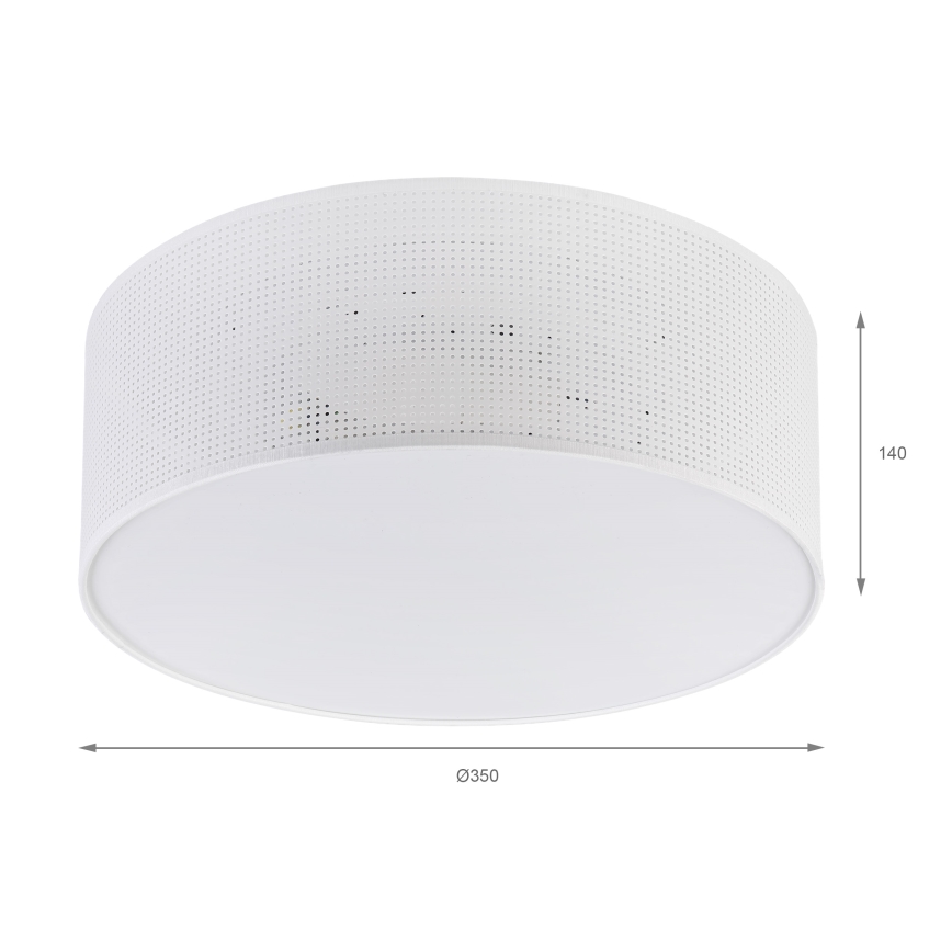 Kattovalaisin SIRJA PLISADO 2xE27/15W/230V, halkaisija 35 cm, valkoinen