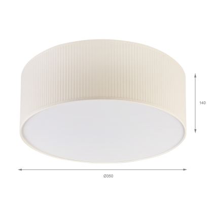 Kattovalaisin SIRJA PLISADO 2xE27/15W/230V Ø 35 cm kermanvärinen