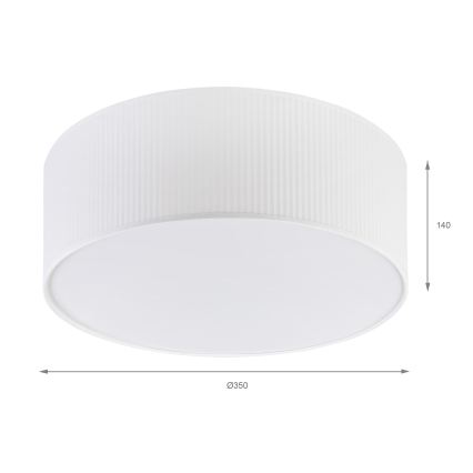 Kattovalaisin SIRJA PLISADO 2xE27/15W/230V Ø 35 cm valkoinen