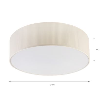Kattovalaisin SIRJA PLISADO 4xE27/15W/230V, halkaisija 45 cm, kermanvärinen
