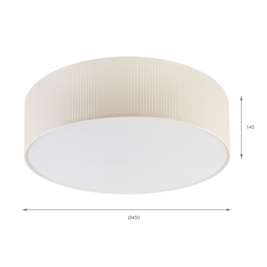 Kattovalaisin SIRJA PLISADO 4xE27/15W/230V, halkaisija 45 cm, kermanvärinen