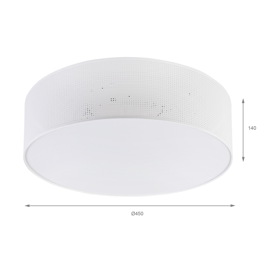 Kattovalaisin SIRJA PLISADO, 4xE27/15W/230V, halkaisija 45 cm, valkoinen