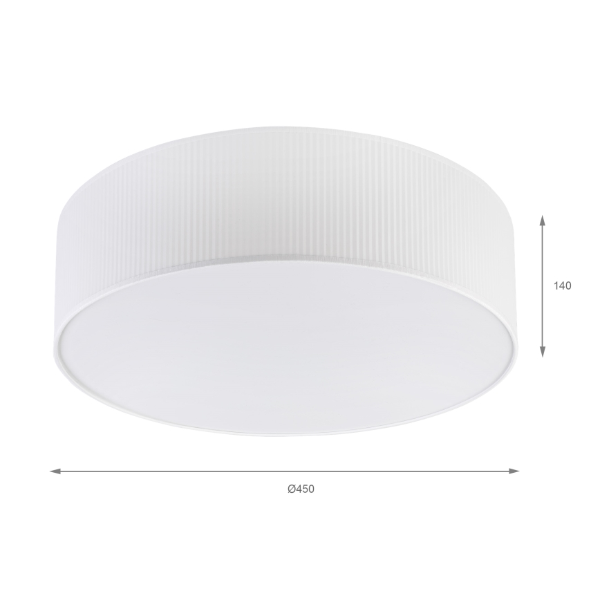 Kattovalaisin SIRJA PLISADO 4xE27/15W/230V, halkaisija 45 cm, valkoinen