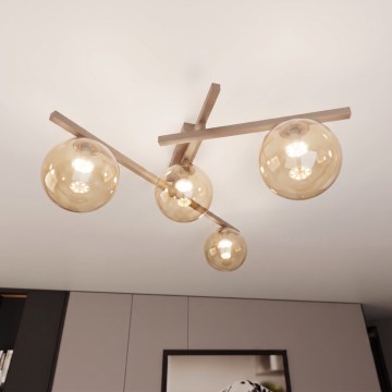 Kattovalaisin SMART 4xE14/10W/230V beige/savuinen beige