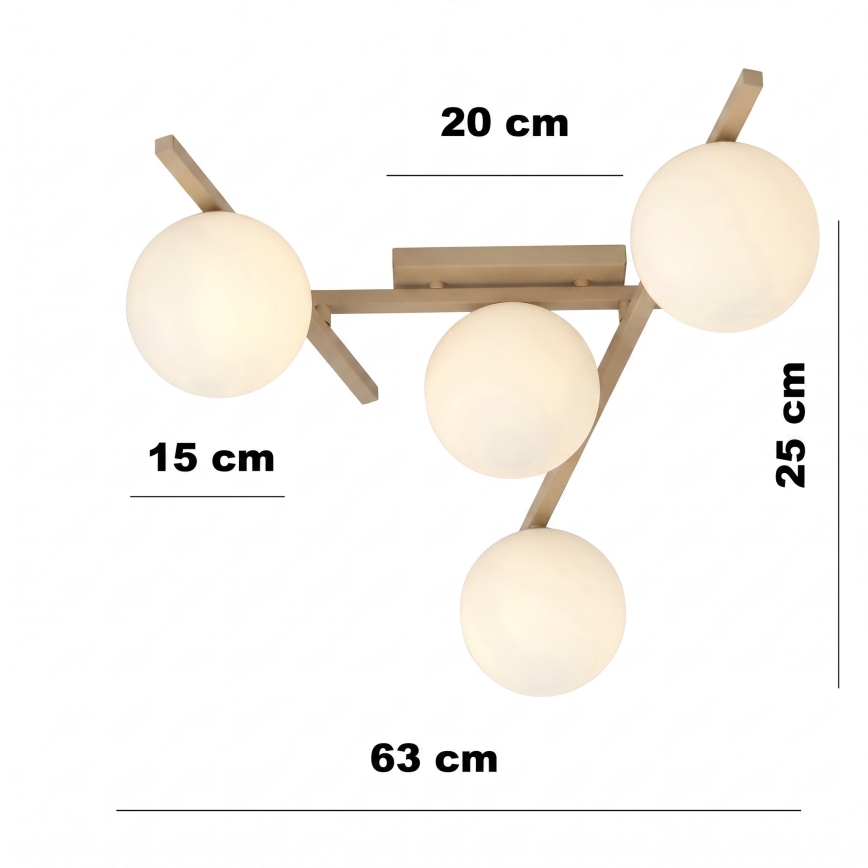 Kattovalaisin SMART 4xE14/10W/230V beige/valkoinen