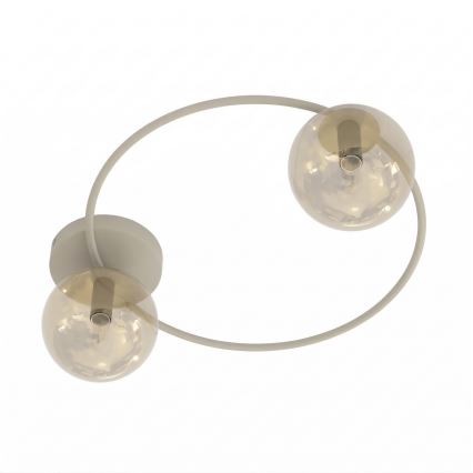 Kattovalaisin SOPRA 2xE14/10W/230V beige/savunbeige