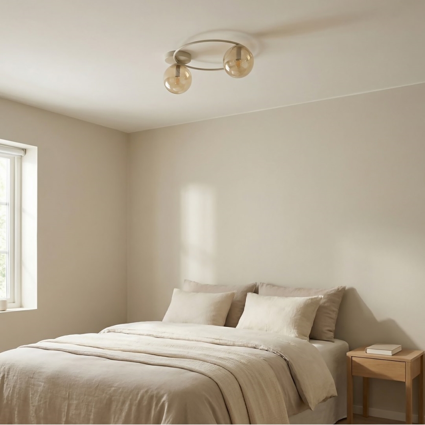 Kattovalaisin SOPRA 2xE14/10W/230V beige/savunbeige