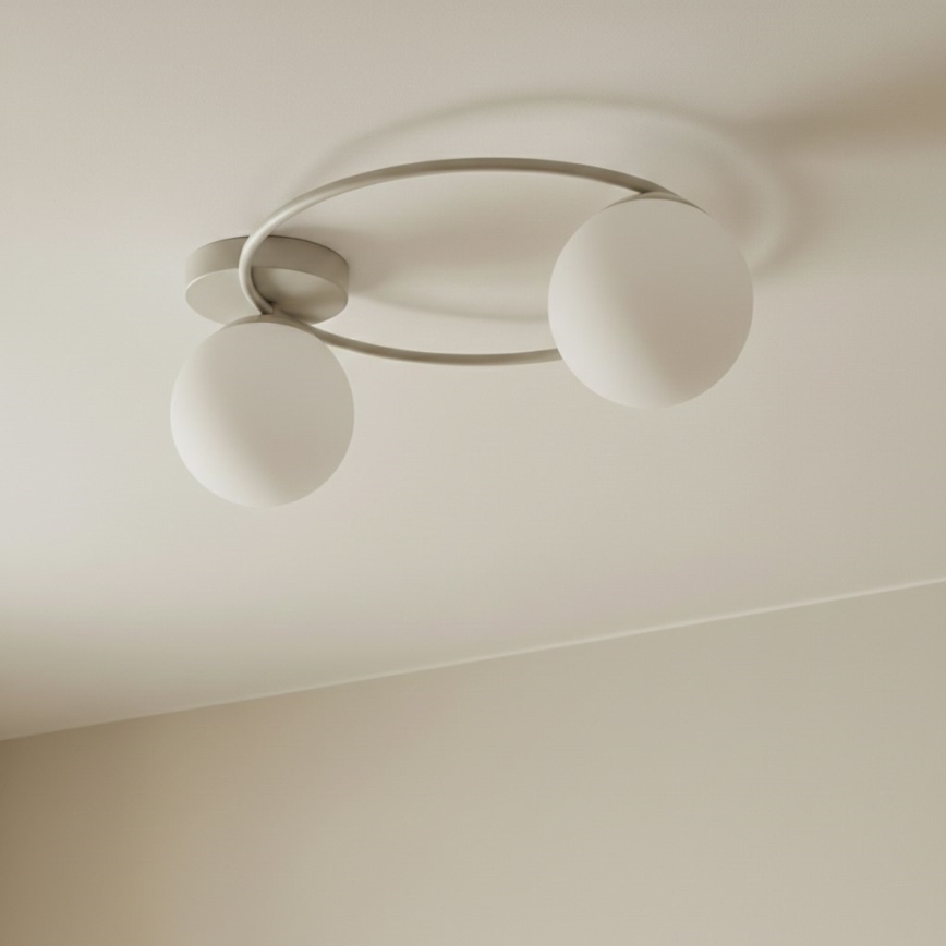 Kattovalaisin SOPRA 2xE14/10W/230V beige/valkoinen