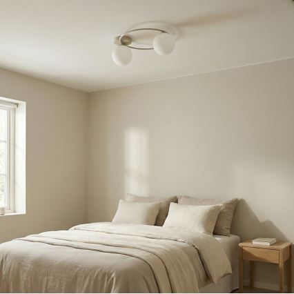 Kattovalaisin SOPRA 2xE14/10W/230V beige/valkoinen
