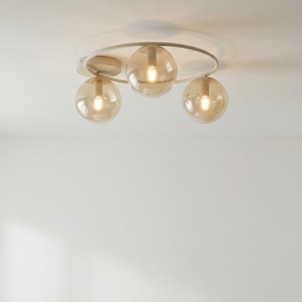 Kattovalaisin SOPRA 3xE14/10W/230V beige/savunbeige beige