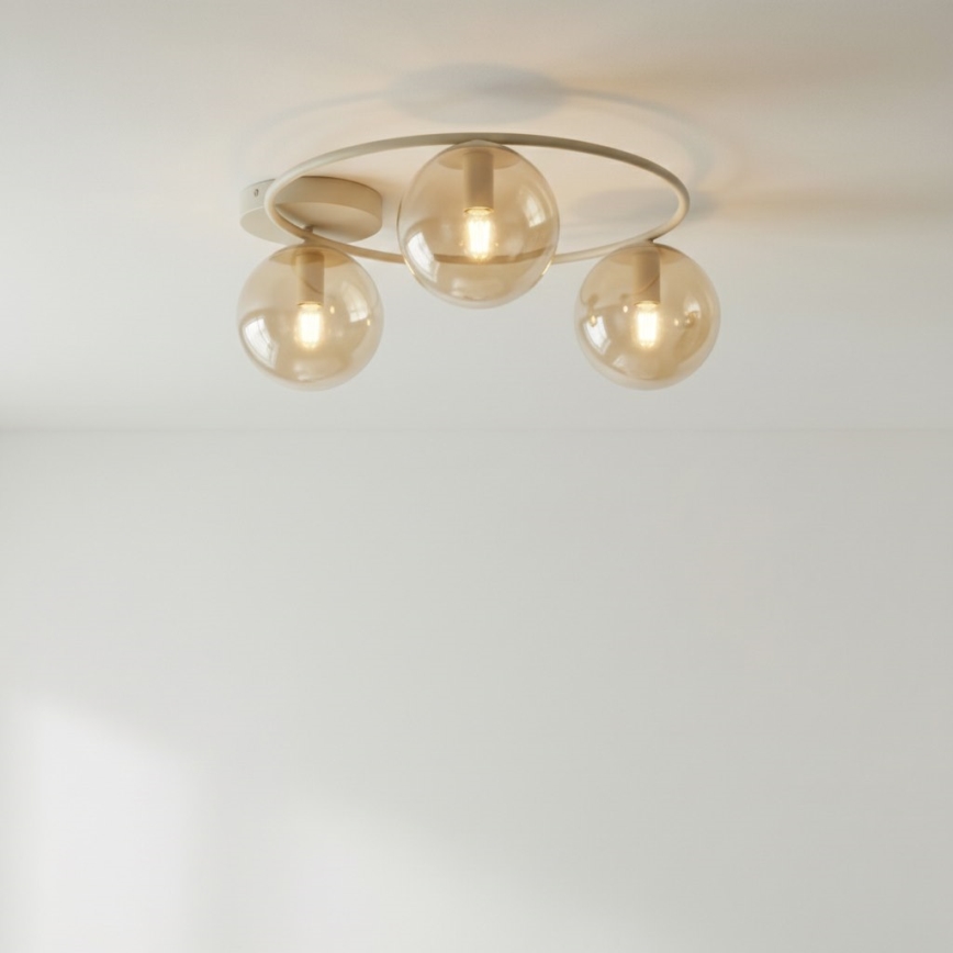 Kattovalaisin SOPRA 3xE14/10W/230V beige/savunbeige beige