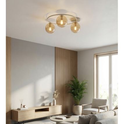 Kattovalaisin SOPRA 3xE14/10W/230V beige/savunbeige beige