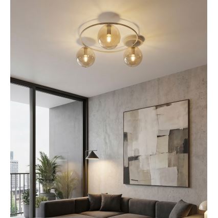 Kattovalaisin SOPRA 3xE14/10W/230V beige/savunbeige beige