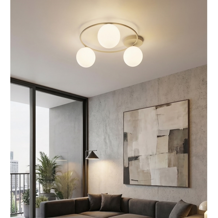 Kattovalaisin SOPRA 3xE14/10W/230V beige/valkoinen