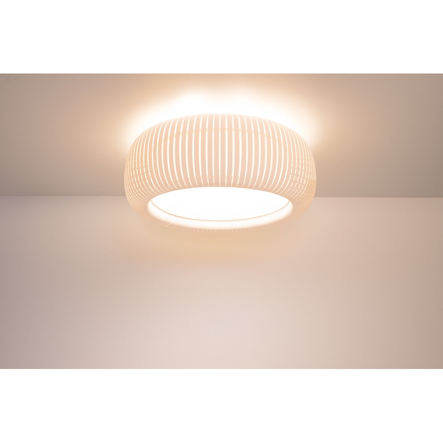 Kattovalaisin STRIPES 2xE27/40W/230V, halkaisija 55 cm, valkoinen/kerma