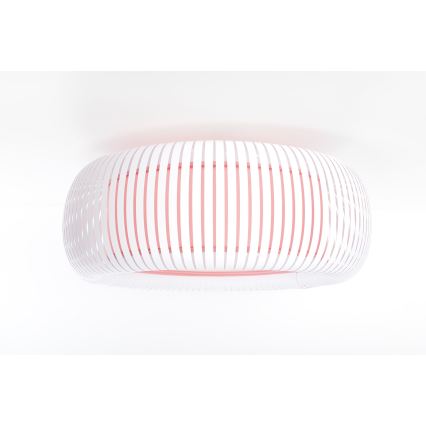 Kattovalaisin STRIPES 2xE27/40W/230V, halkaisija 55 cm, valkoinen/vaaleanpunainen