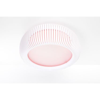 Kattovalaisin STRIPES 2xE27/40W/230V, halkaisija 55 cm, valkoinen/vaaleanpunainen