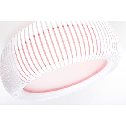 Kattovalaisin STRIPES 2xE27/40W/230V, halkaisija 55 cm, valkoinen/vaaleanpunainen