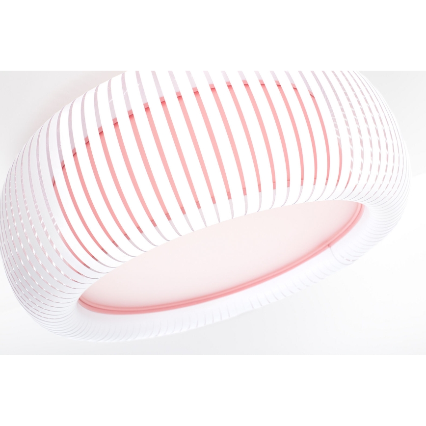 Kattovalaisin STRIPES 2xE27/40W/230V, halkaisija 55 cm, valkoinen/vaaleanpunainen