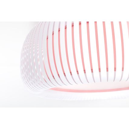Kattovalaisin STRIPES 2xE27/40W/230V, halkaisija 55 cm, valkoinen/vaaleanpunainen