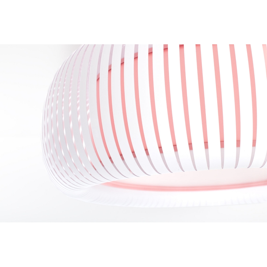 Kattovalaisin STRIPES 2xE27/40W/230V, halkaisija 55 cm, valkoinen/vaaleanpunainen