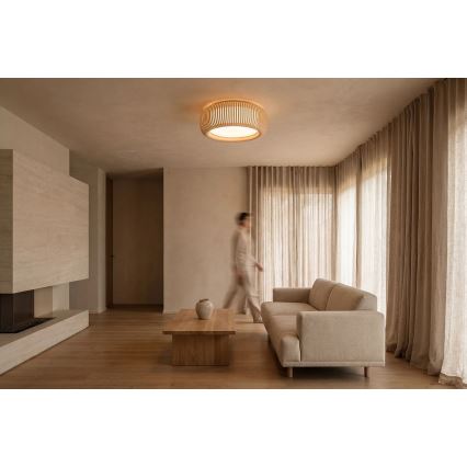 Kattovalaisin STRIPES 2xE27/40W/230V Ø 55 cm kerma/valkoinen