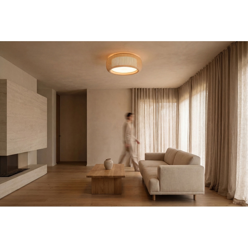 Kattovalaisin STRIPES 2xE27/40W/230V Ø 55 cm kerma/valkoinen