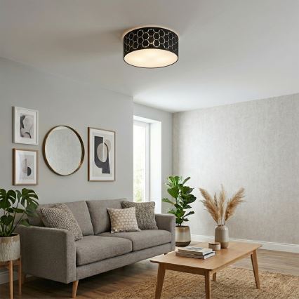 Kattovalaisin ULLE 1xE27/15W/230V Ø 35 cm musta