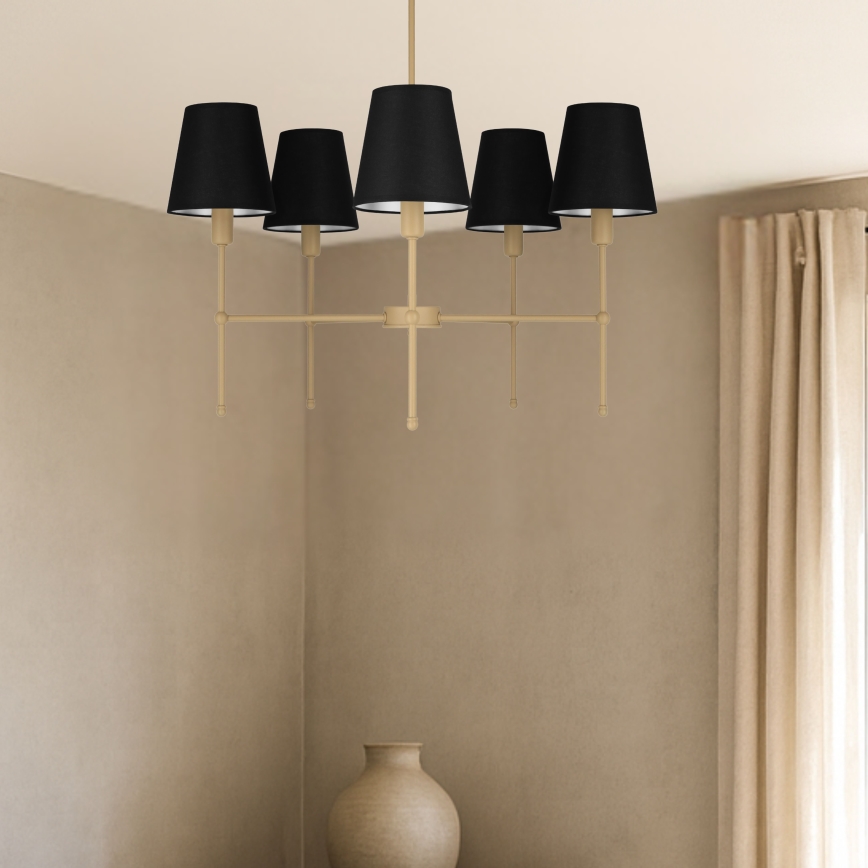 Kattovalaisin varrella MADELA 5xE14/40W/230V musta/beige