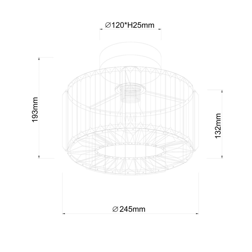 Kattovalaisin VETRO 1xE27/15W/230V halkaisija 24,5 cm mattakromi