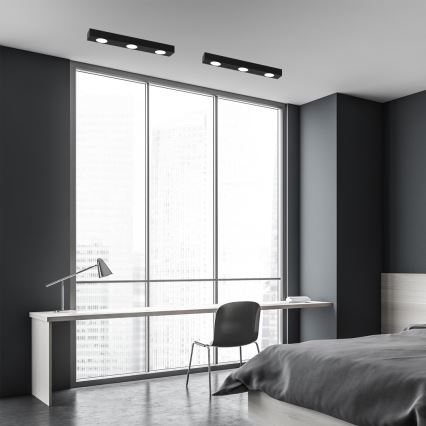 Kattovalo ALEXANDER 3xGX53/12W/230V musta