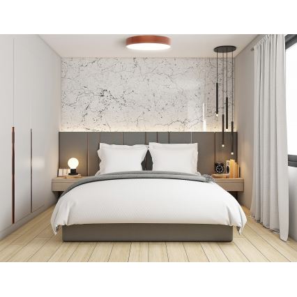 Kattovalo anturilla CLEO 5xE27/24W/230V d. 60 cm kupari