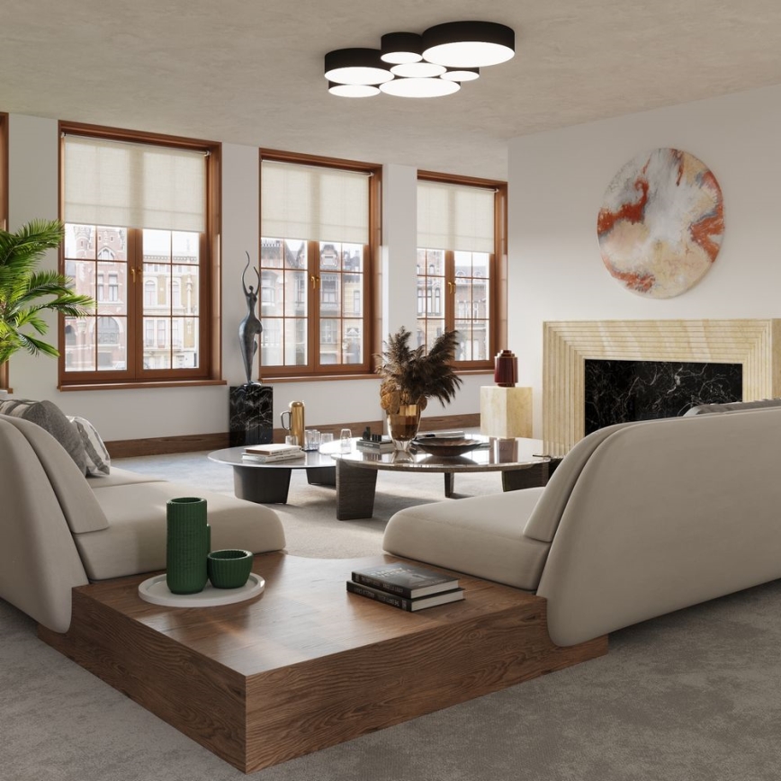 Kattovalo ARENA 4xE27/60W/230V musta