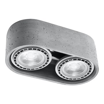 Kattovalo BASIC AR111 2xGU10/40W/230V betoni