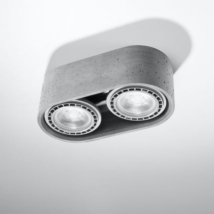 Kattovalo BASIC AR111 2xGU10/40W/230V betoni