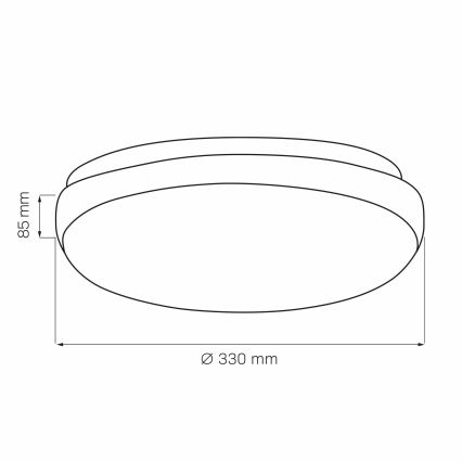 Kattovalo BENEDYKT 2xE27/20W/230V halkaisija 33 cm musta