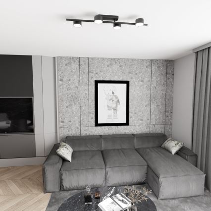 Kattovalo BET 4xGX53/12W/230V musta