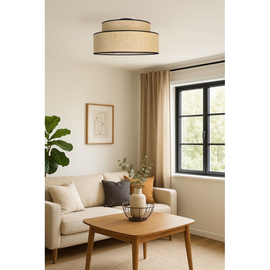Kattovalo BOHO 1xE27/60W/230V halkaisija 40 cm beige