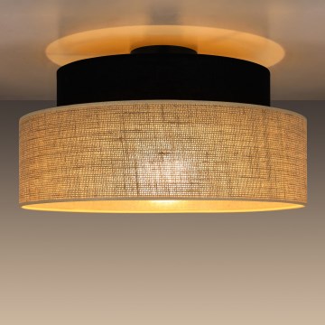 Kattovalo BOHO 1xE27/60W/230V halkaisija 40 cm musta/beige