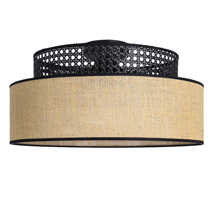 Kattovalo BOHO 1xE27/60W/230V halkaisija 40 cm musta/rottinki