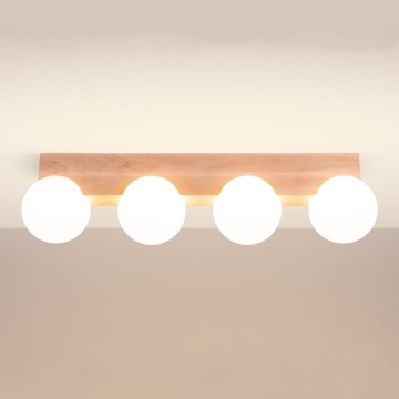 Kattovalo BULBO 4xG9/8W/230V pyökki/valkoinen