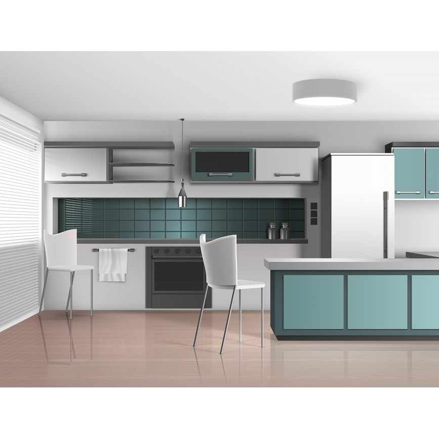 Kattovalo CLEO 3xE27/24W/230V d. 40 cm harmaa