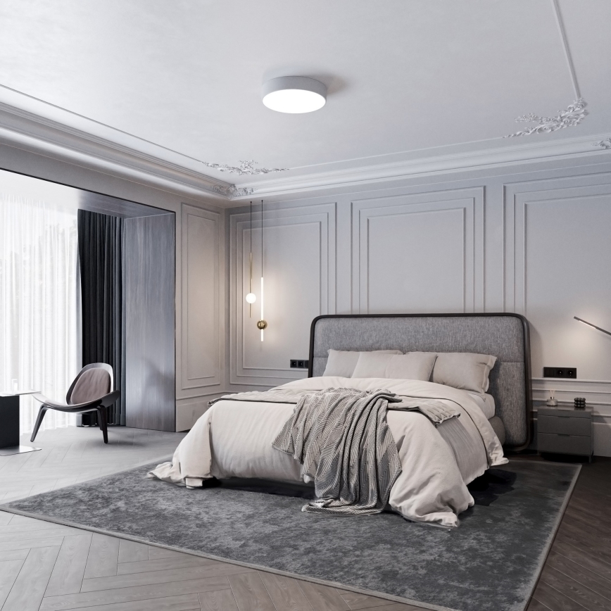 Kattovalo CLEO 3xE27/24W/230V d. 40 cm harmaa