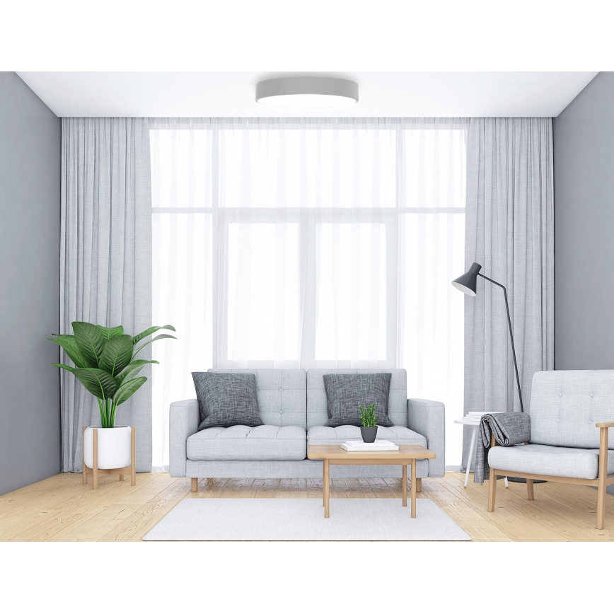 Kattovalo CLEO 6xE27/24W/230V d. 80 cm harmaa