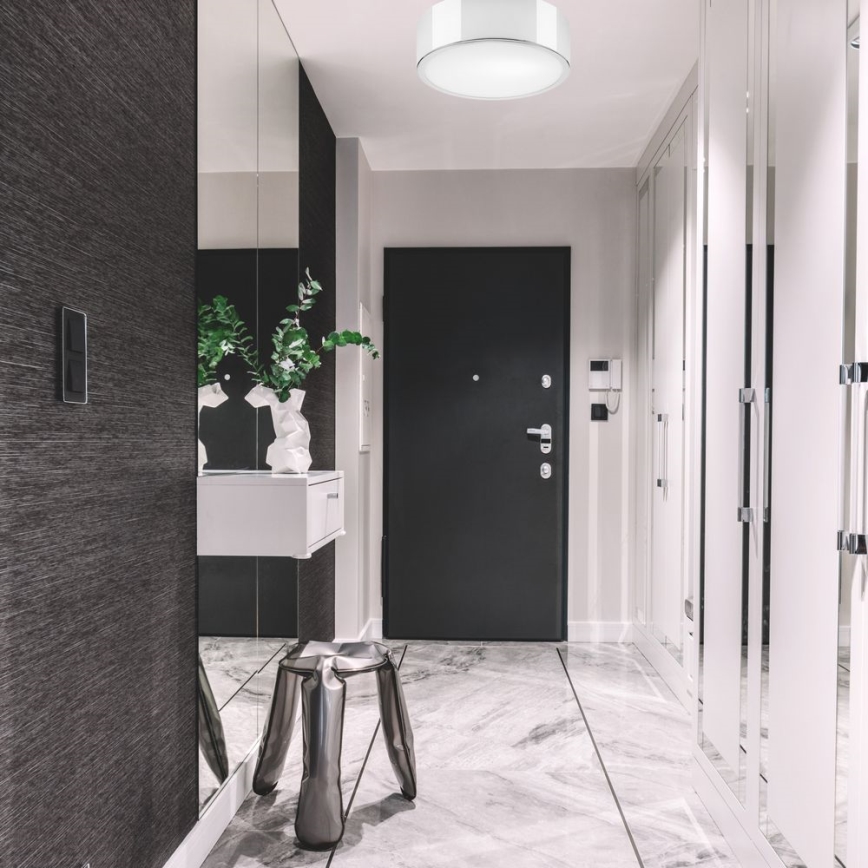 Kattovalo DANTE 1xE27/60W/230V halkaisija 26 cm kiiltävä kromi