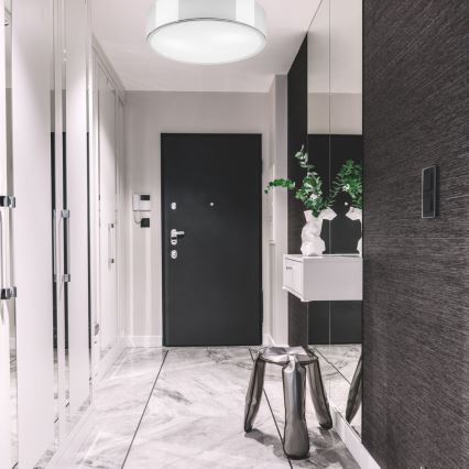 Kattovalo DANTE 2xE27/60W/230V halkaisija 36 cm kiiltävä kromi