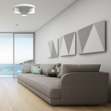 Kattovalo DIXIE 3xGX53/11W/230V valkoinen